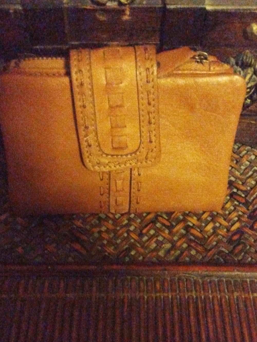Classic Tan Leather Women's Clutch Wallet